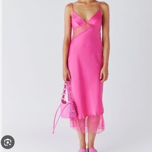 Urban outfitters Rose satin slip dress.